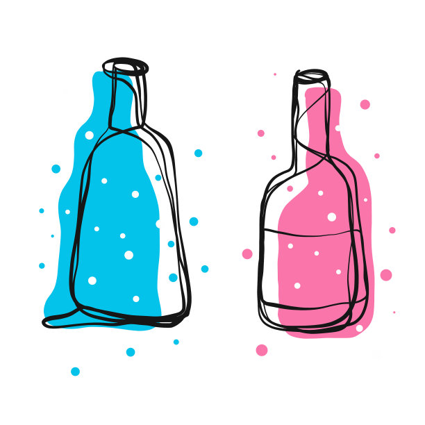 酒瓶手绘插图图片下载