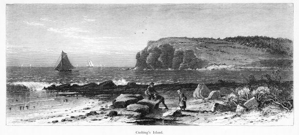 库欣岛，卡斯科湾，波特兰，缅因州，美国，美国地理图片下载