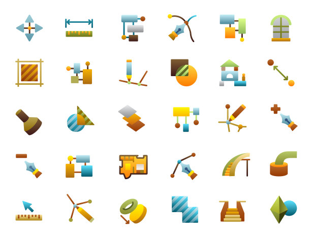 3d建模CAD平面梯度图标集图片下载