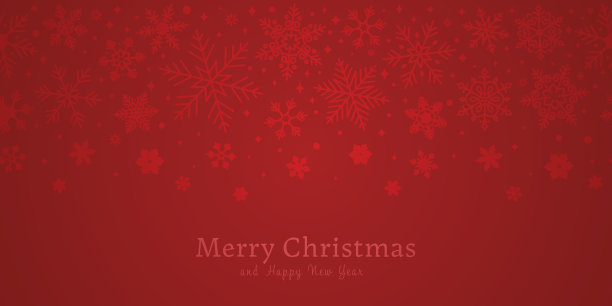 红色的冬季雪花背景图片下载