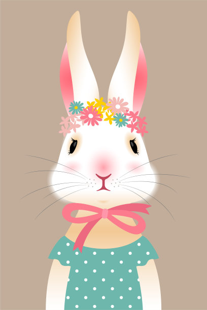 复活节兔子明信片图片下载