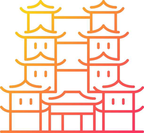 佛牙寺渐变线性图标图片下载