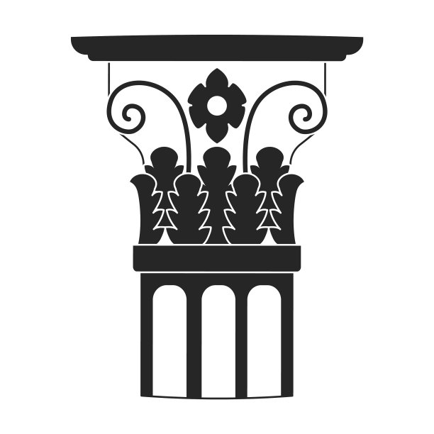 古老的柱状黑色图标图片下载