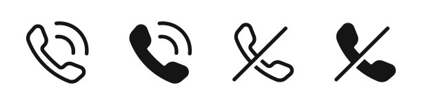 电话呼叫矢量图标。手机符号。手机呼号集。移动电话矢量。通信矢量图标。图片下载