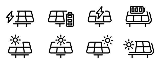 太阳能电池板图标。太阳能电池板矢量图标。充电站。太阳能。可再生能源。发电。图片下载