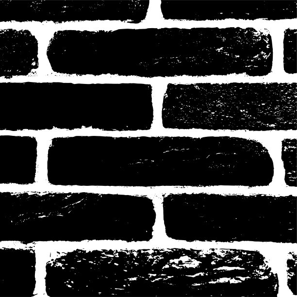 砖墙。枯燥乏味的纹理。黑色灰尘Scratchy Pattern。抽象的背景。矢量设计作品。变形的效果。裂缝。图片下载