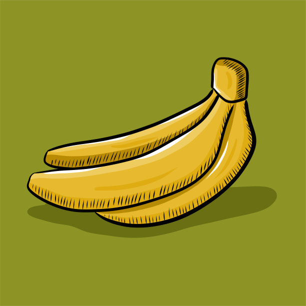 手绘香蕉卡通风格图片下载