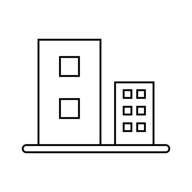 两个简单的建筑图标矢量图图片下载