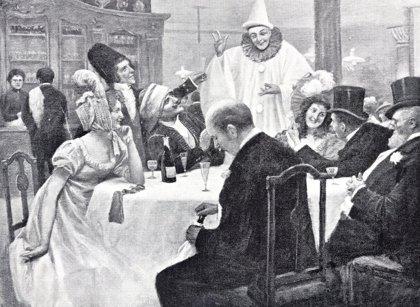 狂欢派对上开心地围坐在一张桌子旁图片下载