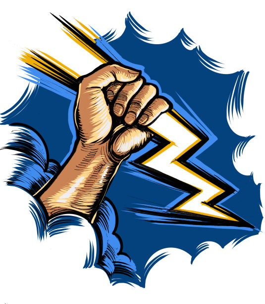 带闪电的手图片下载