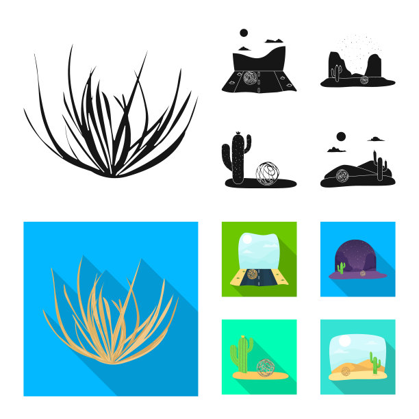 孤立物景观和自然标志集图片下载