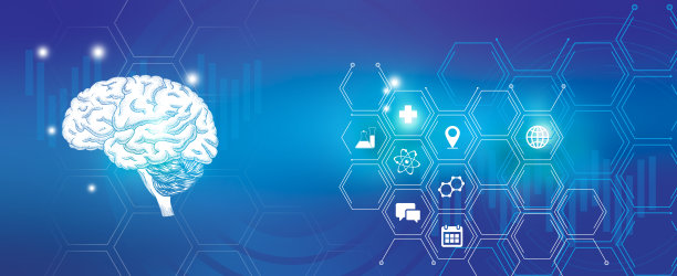 大脑器官可视化的图解。医疗保健概念背景与医学图标。图片下载