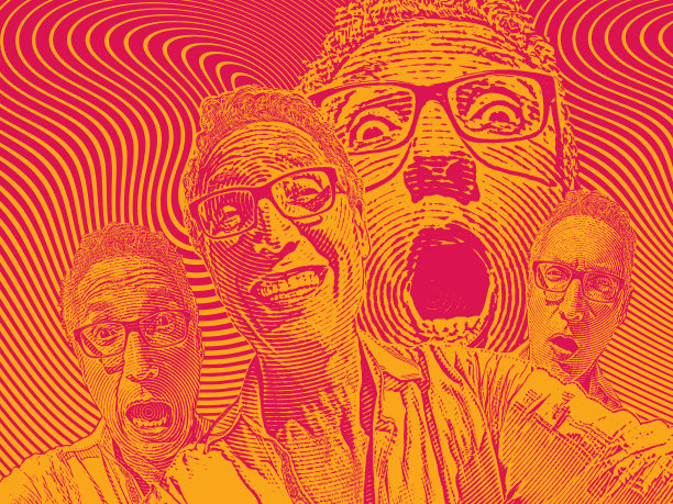 有很多面部表情的老年人图片下载