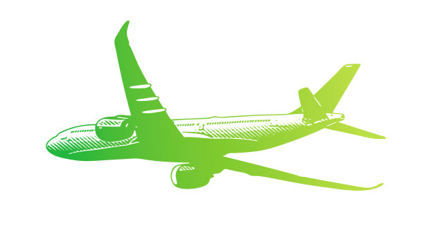 商用飞机在飞行，白色背景图片下载