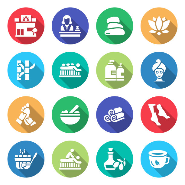 与矢量图标相关的SPA元素的简单设置。符号集合。图片下载