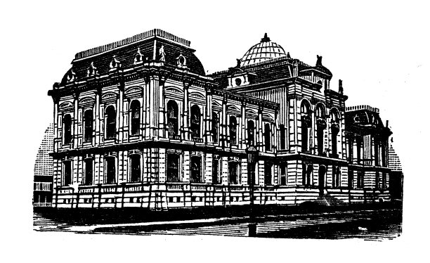 美国古董插图，德克萨斯地标和公司:加尔维斯顿，球高中图片下载