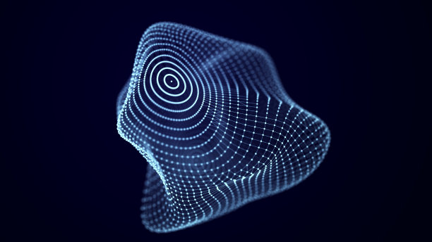 带有破碎结构的未来粒子球。大数据技术背景。3 d渲染。图片下载