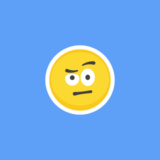 表情贴纸蓝色背景图片下载
