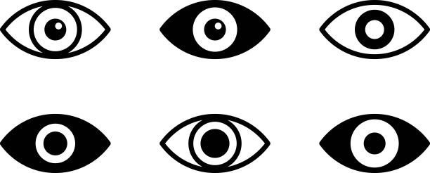 简单的眼睛图标设置在矢量图片下载