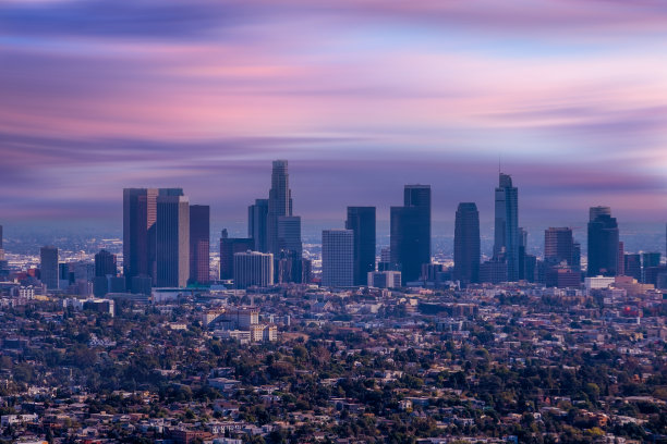 洛杉矶市中心的鸟瞰图，图片下载