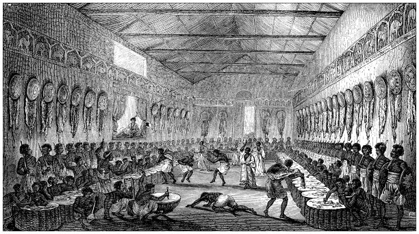 古董插图，民族志和土著文化:非洲，安科伯(埃塞俄比亚)，国王宫殿图片下载