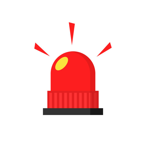 警告报警灯平面设计。图片下载