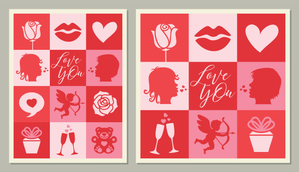情人节方形图标贺卡图片下载