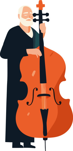 一位音乐家在舞台上演奏大提琴图片下载