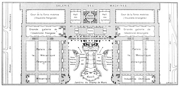 仿古图像:电学与机械宫殿，1900年展览图片下载