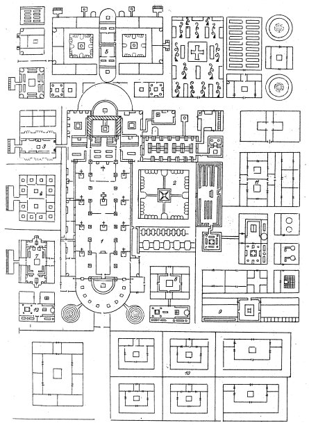 古色古香的雕刻插图，文明:圣加尔修道院平面图图片下载