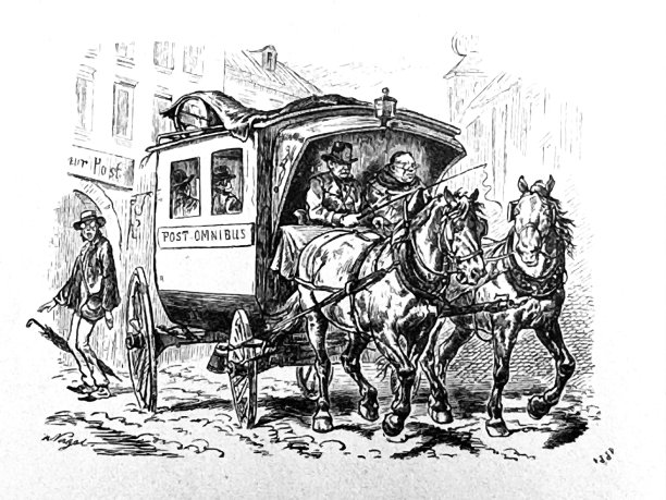 有人跑在公共马车后面图片下载