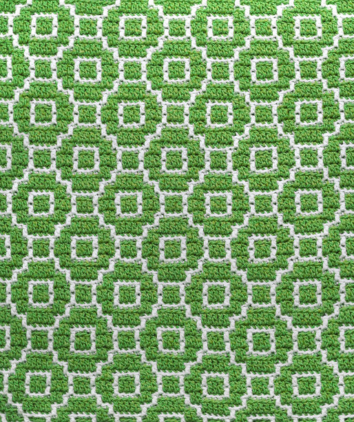无缝钩针纹理与抽象马赛克图案。绿白色针织背景。图片下载