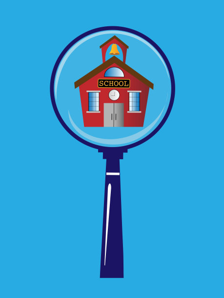 学校在放大镜下图片下载