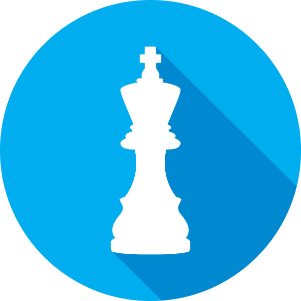 蓝色国际象棋王图标图片下载