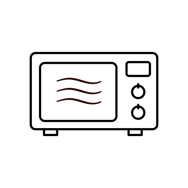 微波图标上的白色背景。图片下载