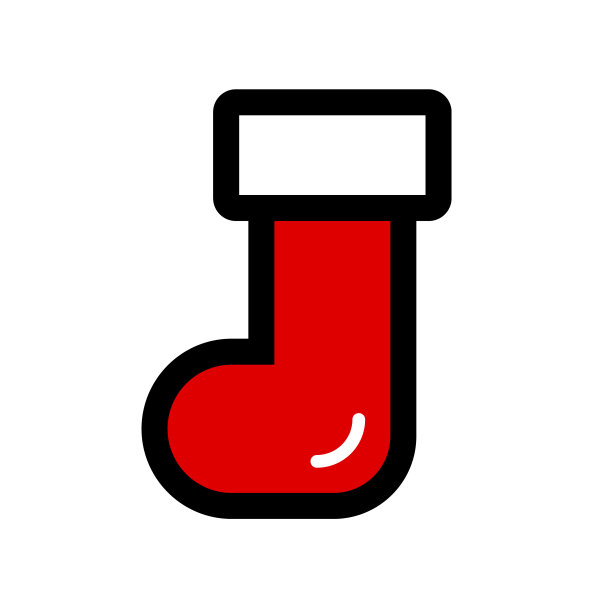 平安夜圣诞袜图标。向量。图片下载