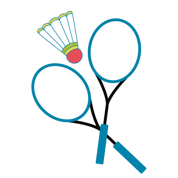 卡通羽毛球拍和小鸟图片下载