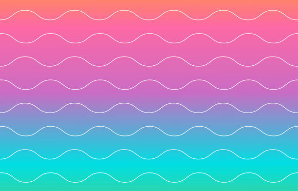 可爱的美人鱼彩色背景纹理与波浪夏季壁纸。抽象曲线彩色渐变背景设计。夏季海面沙滩浪型。孩子们回到学校的背景。图片下载