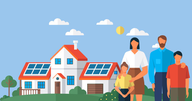 清洁可持续能源光伏发电产业。家人认为绿色图片下载