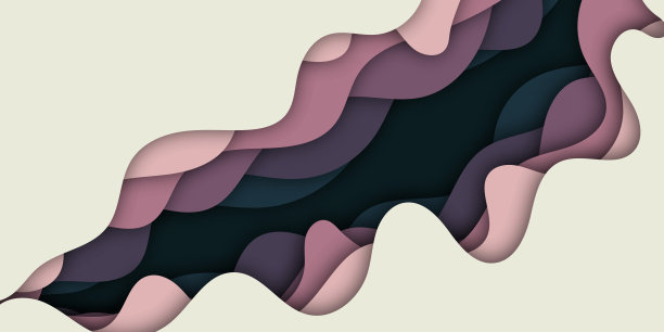 剪纸抽象波浪图案背景图片下载