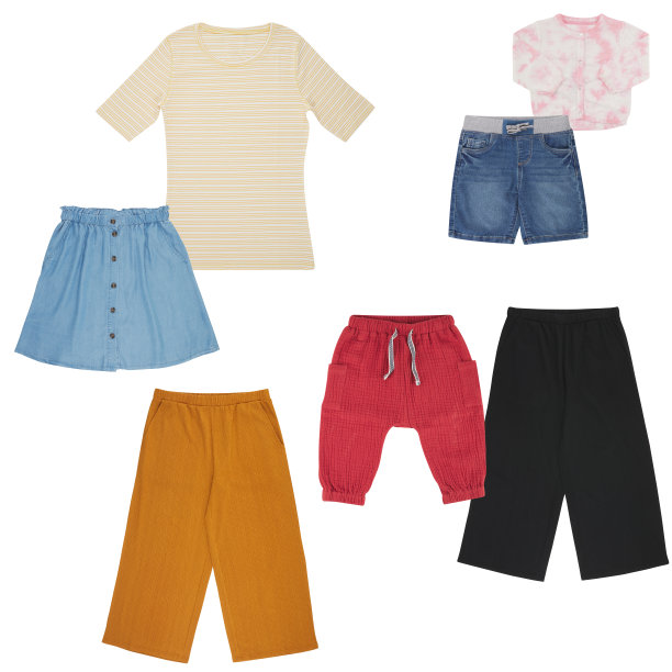 设定衣服裤子裁剪出来，孤立的白色背景与裁剪路径图片下载