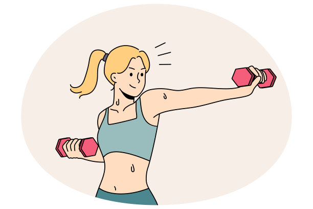 健身女子用哑铃训练图片下载