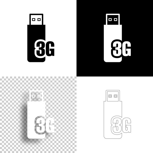 3G USB调制解调器设计图标 - 线条图标图片下载