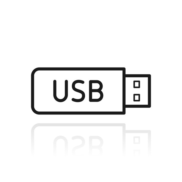 u盘。白色背景上反射的图标图片下载