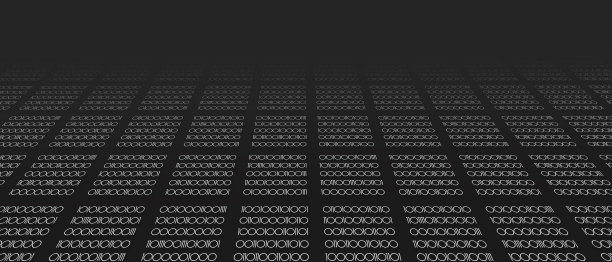 抽象透视二进制代码上的黑色背景。矩阵技术概念图片下载