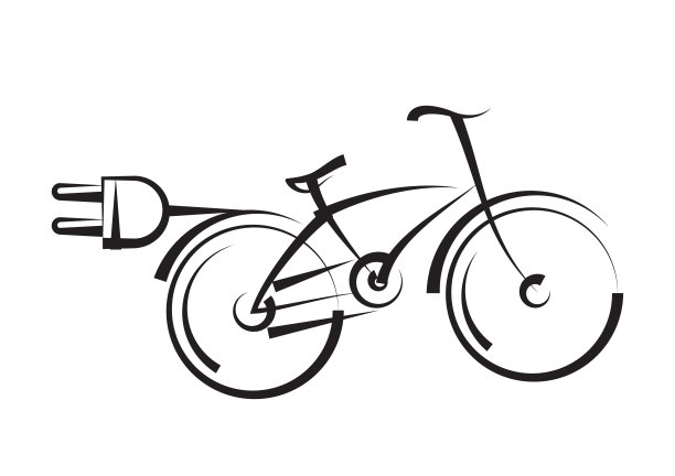 电动自行车图标。符号或象征向量图片下载