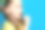 在蓝色背景上，一个女孩舔着一个圆形的棒棒糖图片下载