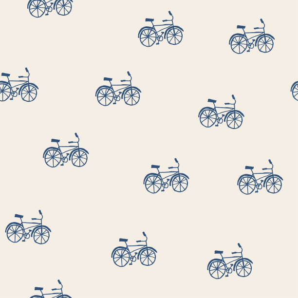 无缝图案与彩色自行车图片下载