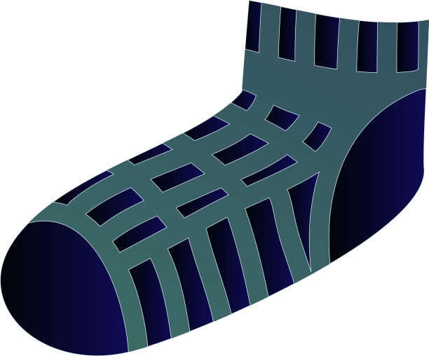 可爱时尚的深蓝色袜子与绿色线条图片下载