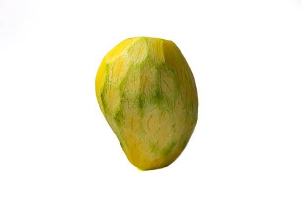 特写与芒果绿色和黄色的颜色准备吃。图片下载